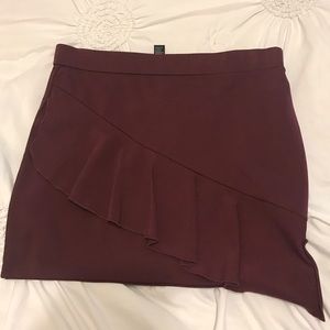 mini burgundy skirt